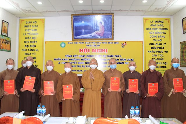 Hội nghị tổng kết hoạt động Phật sự năm 2021 và trao quyết định chuẩn y Ban Trị sự các huyện, thị xã, thành phố nhiệm kỳ 2021 – 2026